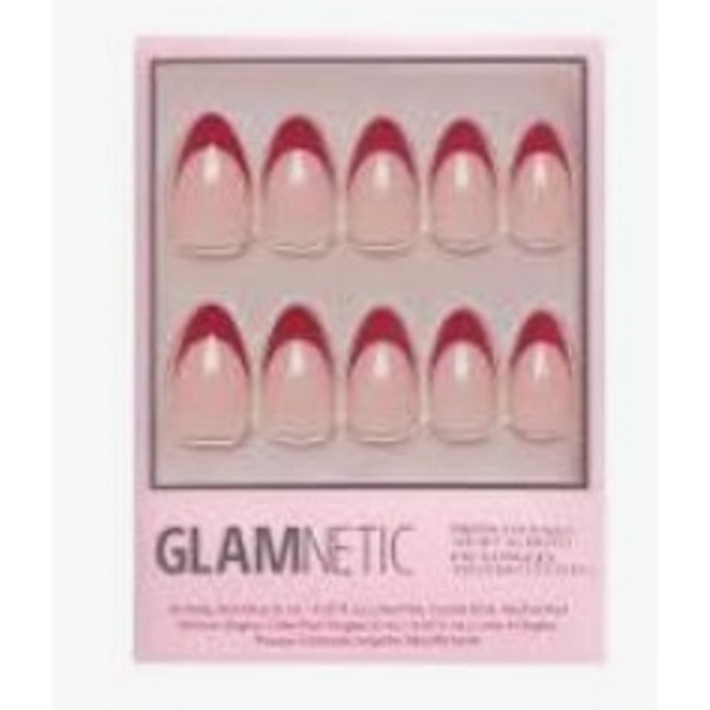 Glamnetic Rose Garden Press-On Nails Short Round Red French Tip- New in Box - Picture 1 of 3